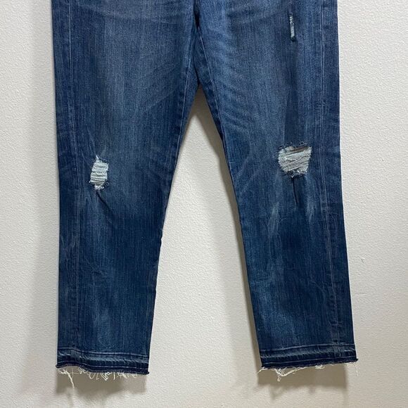 Banana Republic Premium Denim Straight Crop Jeans‎ Size 28 Distressed Raw Hem - Picture 5 of 12
